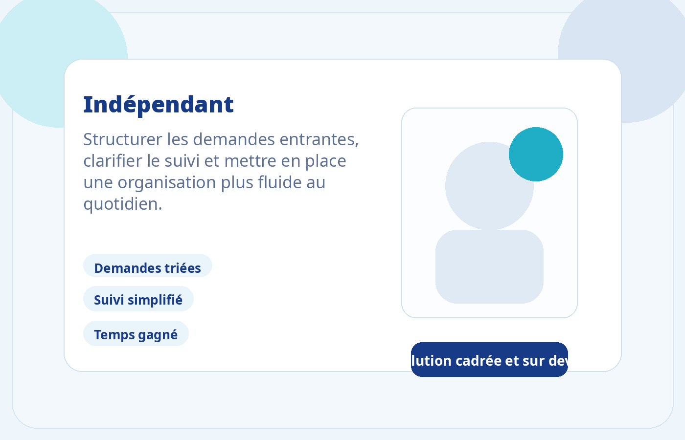 Cas d’usage indépendant avec demandes mieux structurées et suivi plus lisible.
